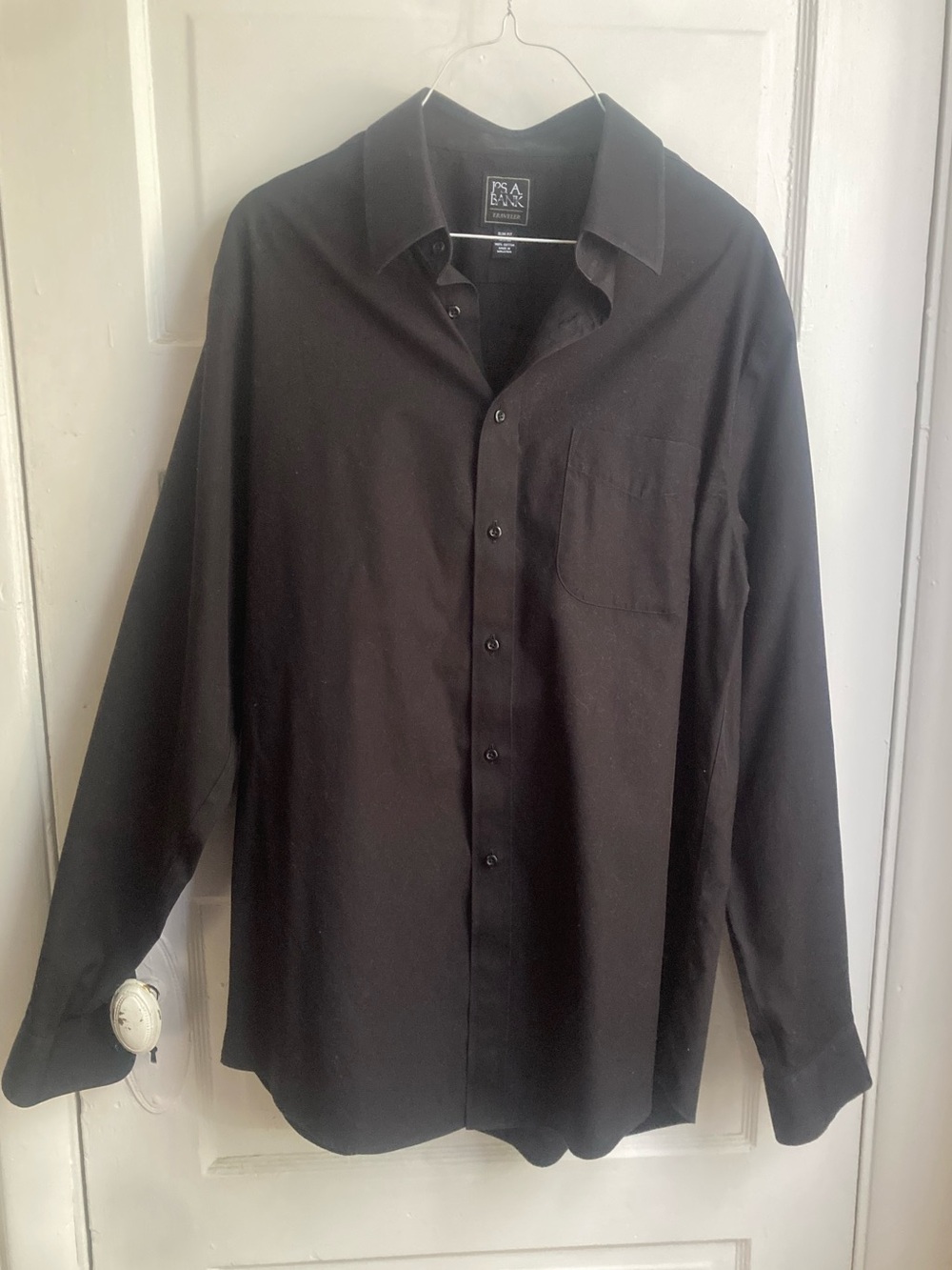 Jos. A. Bank Men's Dress Shirt - Black Button Down Slim Fit Shirt